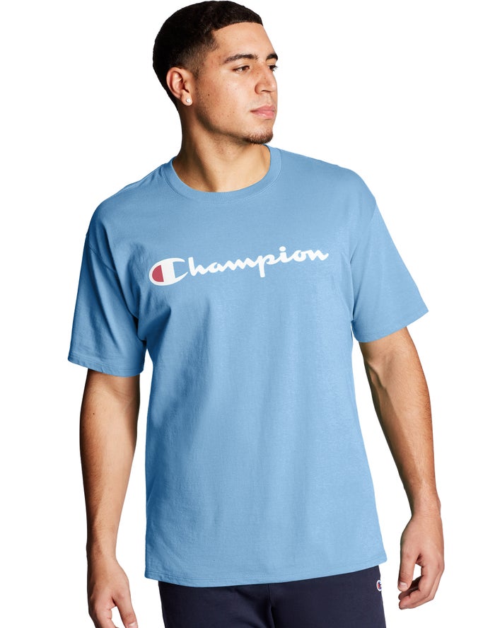 Camiseta Champion Hombre - Graphic Jersey Script Logo ( Azules ) 6245987-MZ